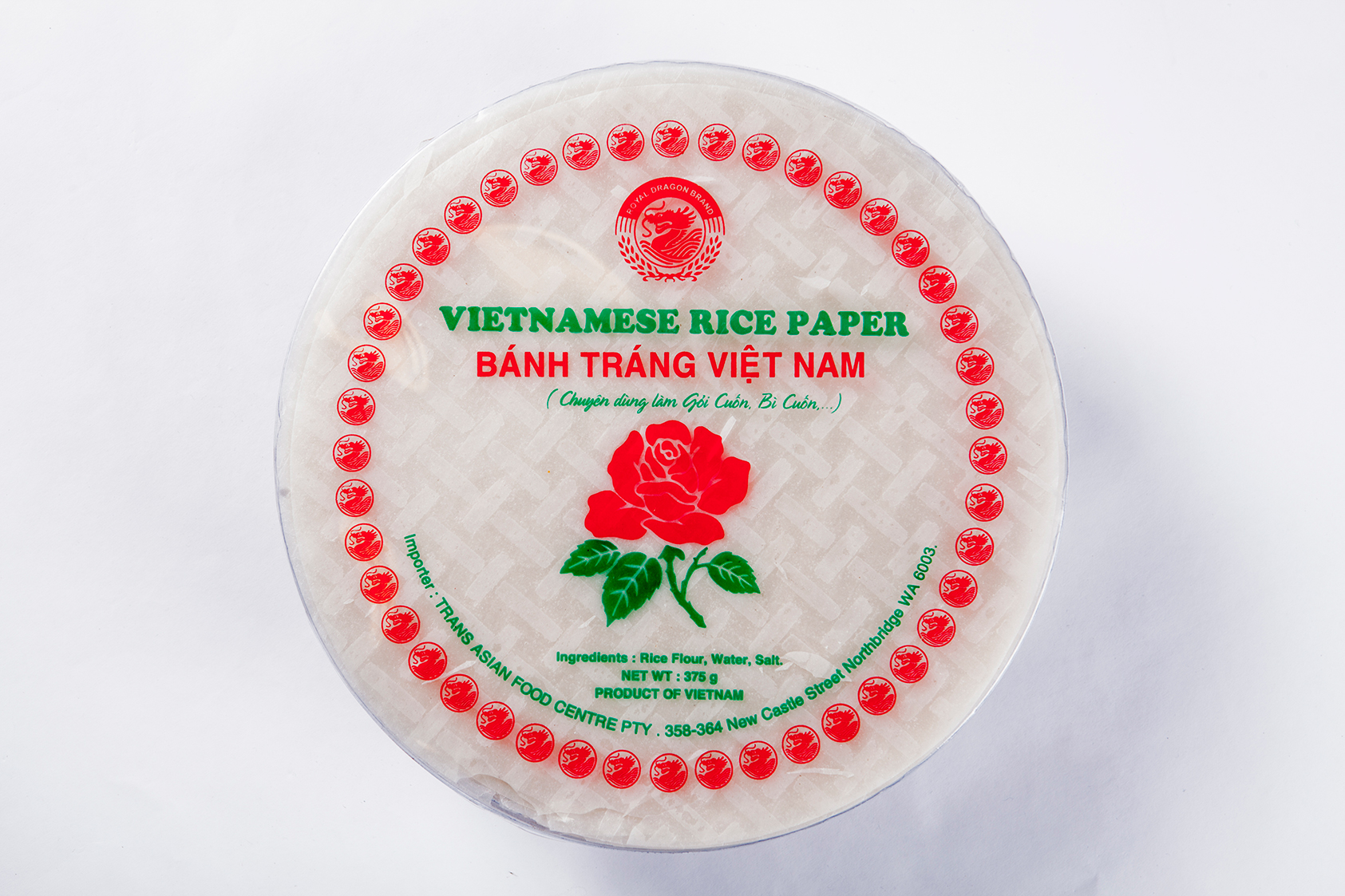 bánh tráng dẻo hoa hồng